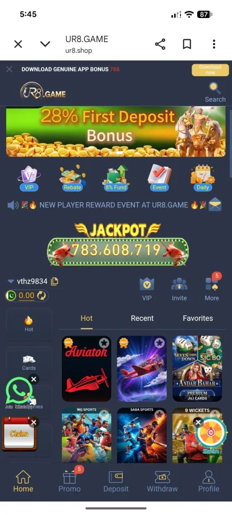 Ur8 Game Dashboard